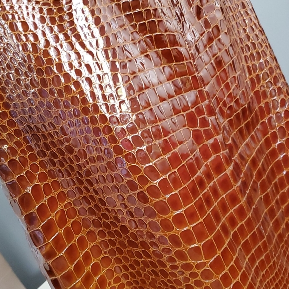 NWT VINTAGE JONES NY PATENT ALLIGATOR SKIRT, 8 - Picture 4 of 8